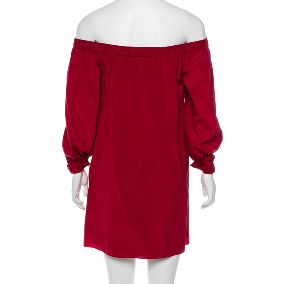 Alice + Olivia Off Shoulder Silk Dress - Picture 4 of 6